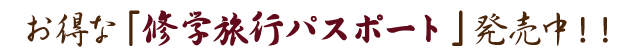 お得な「修学旅行パスポート」発売中